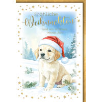 Weihnachten Grußkarte mit Umschlag Hund mit...
