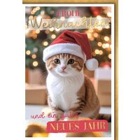 Weihnachten Grußkarte mit Umschlag Katze mit...