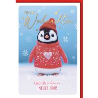 Weihnachten Grußkarte mit Umschlag Pinguin mit...