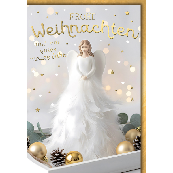 Weihnachten Grußkarte mit Umschlag Engel mit weißen Federn