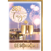 Neujahr Silvester Grußkarte mit Umschlag...