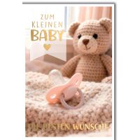 Geburt Baby Grußkarte mit Umschlag Schnuller...
