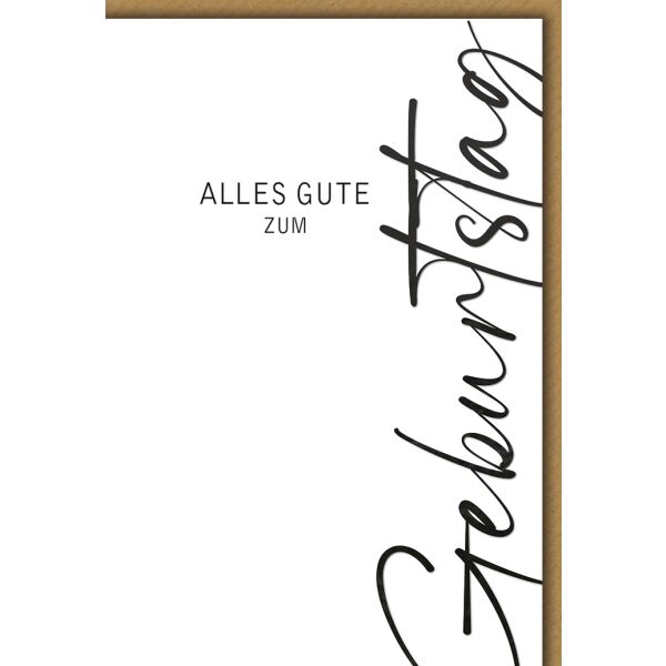 Geburtstag Grußkarte mit Umschlag Geburtstag Schriftzug
