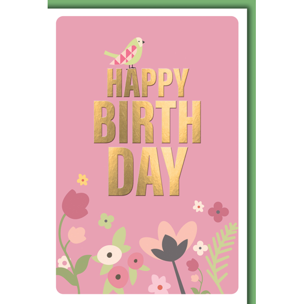 Geburtstag Grußkarte mit Umschlag Happy Birthday Vogel