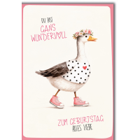 Geburtstag Grußkarte mit Umschlag Gans mit Sneaker