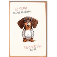 Geburtstag Grußkarte mit Umschlag Dackel mit...