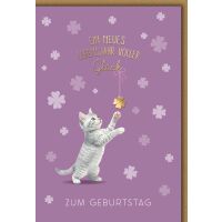 Geburtstag Grußkarte mit Umschlag spielende Katze,...