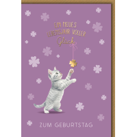 Geburtstag Grußkarte mit Umschlag spielende Katze,...