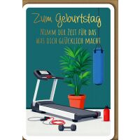Geburtstag Grußkarte mit Umschlag Fitnessraum