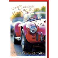 Geburtstag Grußkarte mit Umschlag roter Oldtimer