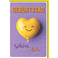Geburtstag Grußkarte mit Umschlag gelber...