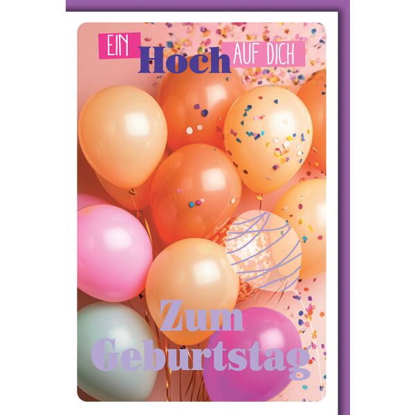 Geburtstag Grußkarte mit Umschlag Bunte Luftballons