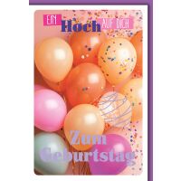 Geburtstag Grußkarte mit Umschlag Bunte Luftballons