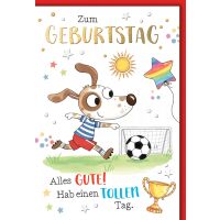 Kindergeburtstag Grußkarte mit Umschlag Hund in...