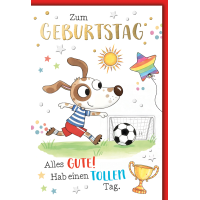 Kindergeburtstag Grußkarte mit Umschlag Hund in...