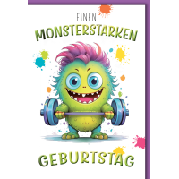 Kindergeburtstag Grußkarte mit Umschlag grünes...