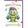 Kindergeburtstag Grußkarte mit Umschlag grünes Monster mit Hantel