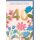 40. Geburtstag Grußkarte mit Umschlag bunte Blumen Retro