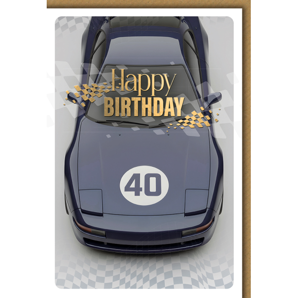 40. Geburtstag Grußkarte mit Umschlag Oldtimer