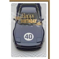 40. Geburtstag Grußkarte mit Umschlag Oldtimer