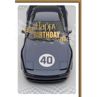 40. Geburtstag Grußkarte mit Umschlag Oldtimer