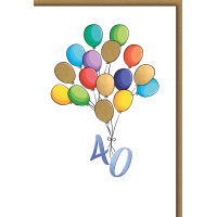 40. Geburtstag Grußkarte mit Umschlag Bunte...
