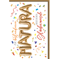 Matura Grußkarte mit Umschlag Ballonschrift