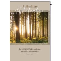 Trauer Kondolenz Beileidskarte mit Umschlag Aufrichtige...