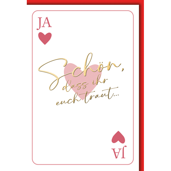 Hochzeit Grußkarte mit Umschlag Spielkarte