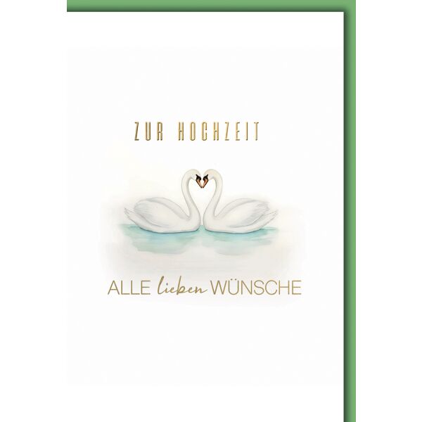 Hochzeit Grußkarte mit Umschlag Schwanenpaar