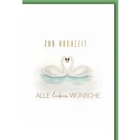 Hochzeit Grußkarte mit Umschlag Schwanenpaar