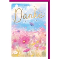 Danke Grußkarte mit Umschlag Wiese Aquarell
