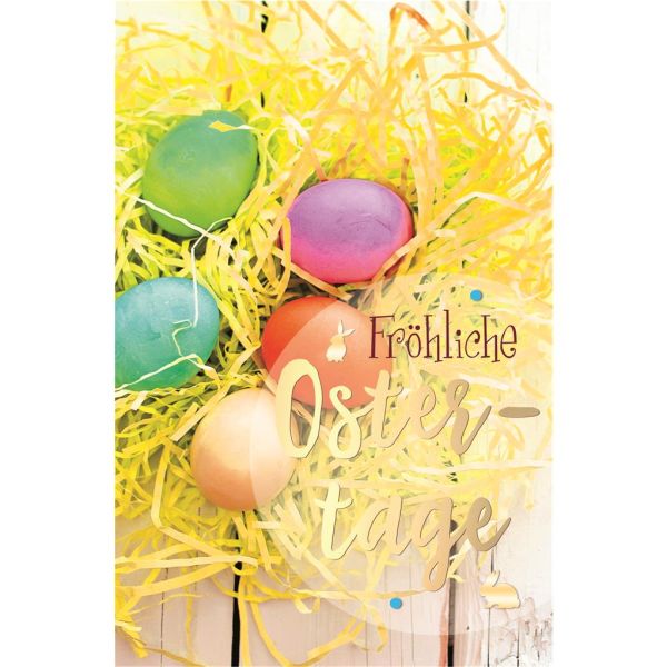 Ostern Glückwunschkarte mit Umschlag bunte Eier