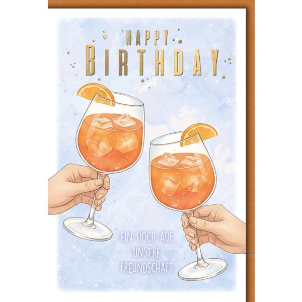 Geburtstag Grußkarte mit Umschlag Cocktail Aquarell