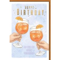 Geburtstag Grußkarte mit Umschlag Cocktail Aquarell