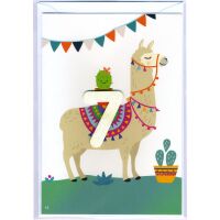 7. Geburtstag Glückwunschkarte mit Zahl 7 und...