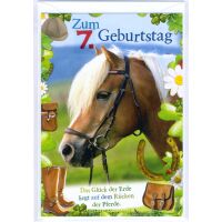 7. Geburtstag Glückwunschkarte mit Zahl 7 und...