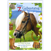 7. Geburtstag Glückwunschkarte mit Zahl 7 und...