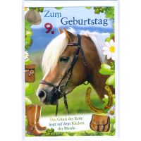 9. Geburtstag Glückwunschkarte mit Zahl 9 und...