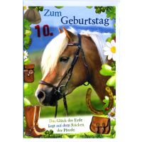 10. Geburtstag Glückwunschkarte mit Zahl 10 und...