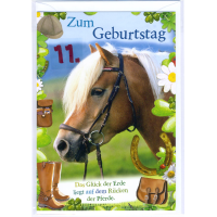 11. Geburtstag Glückwunschkarte mit Zahl 11 und...