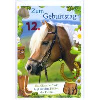 12. Geburtstag Glückwunschkarte mit Zahl 12 und...