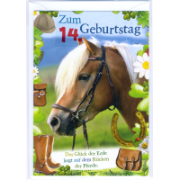 14. Geburtstag Glückwunschkarte mit Zahl 14 und...