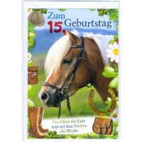 15. Geburtstag Glückwunschkarte mit Zahl 15 und...