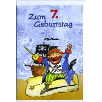 7. Geburtstag Glückwunschkarte mit Zahl 7 und...