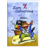 7. Geburtstag Glückwunschkarte mit Zahl 7 und...
