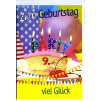 9. Geburtstag Glückwunschkarte mit Zahl 9 und...