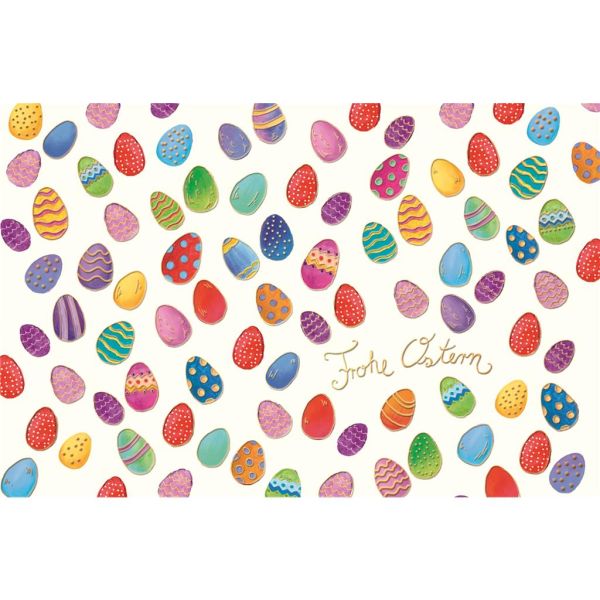Ostern Naturkarton Glückwunschkarte mit Umschlag Viele gezeichnete Ostereier