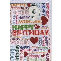 9. Geburtstag Glückwunschkarte mit Zahl 9 und...