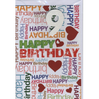 9. Geburtstag Glückwunschkarte mit Zahl 9 und...